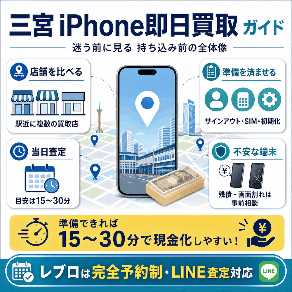 三宮 iPhone即日買取ガイド